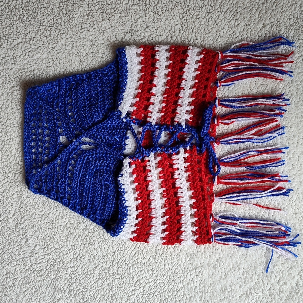 Crochet handmade 4th of July halter top - Picture 2 of 10
